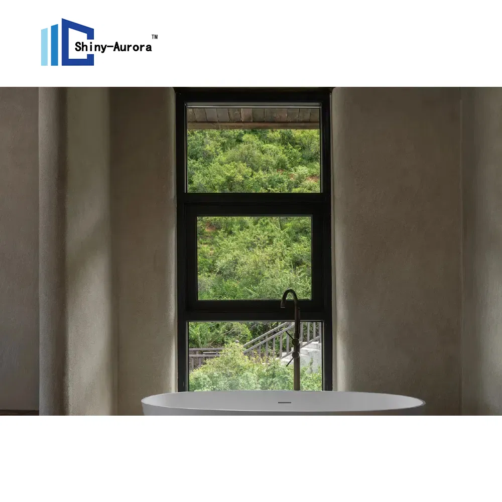 Modern Airproof Bottom Awning Jendela Insulasi Panas Rumah Aluminium Jendela Untuk Balkon 0