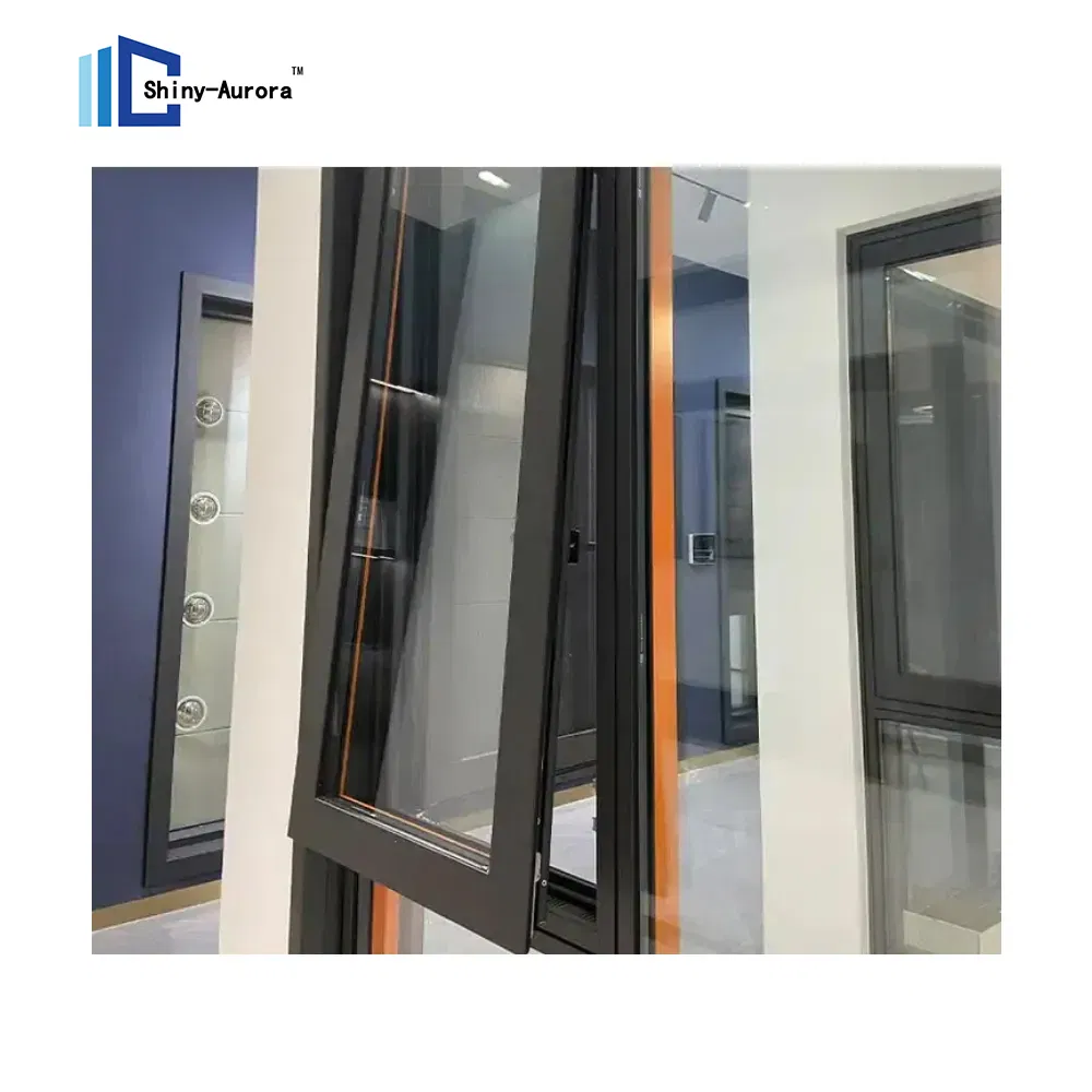 Jendela Awning Kaca Ganda Tergantung, Jendela Badai Aluminium Custom 0