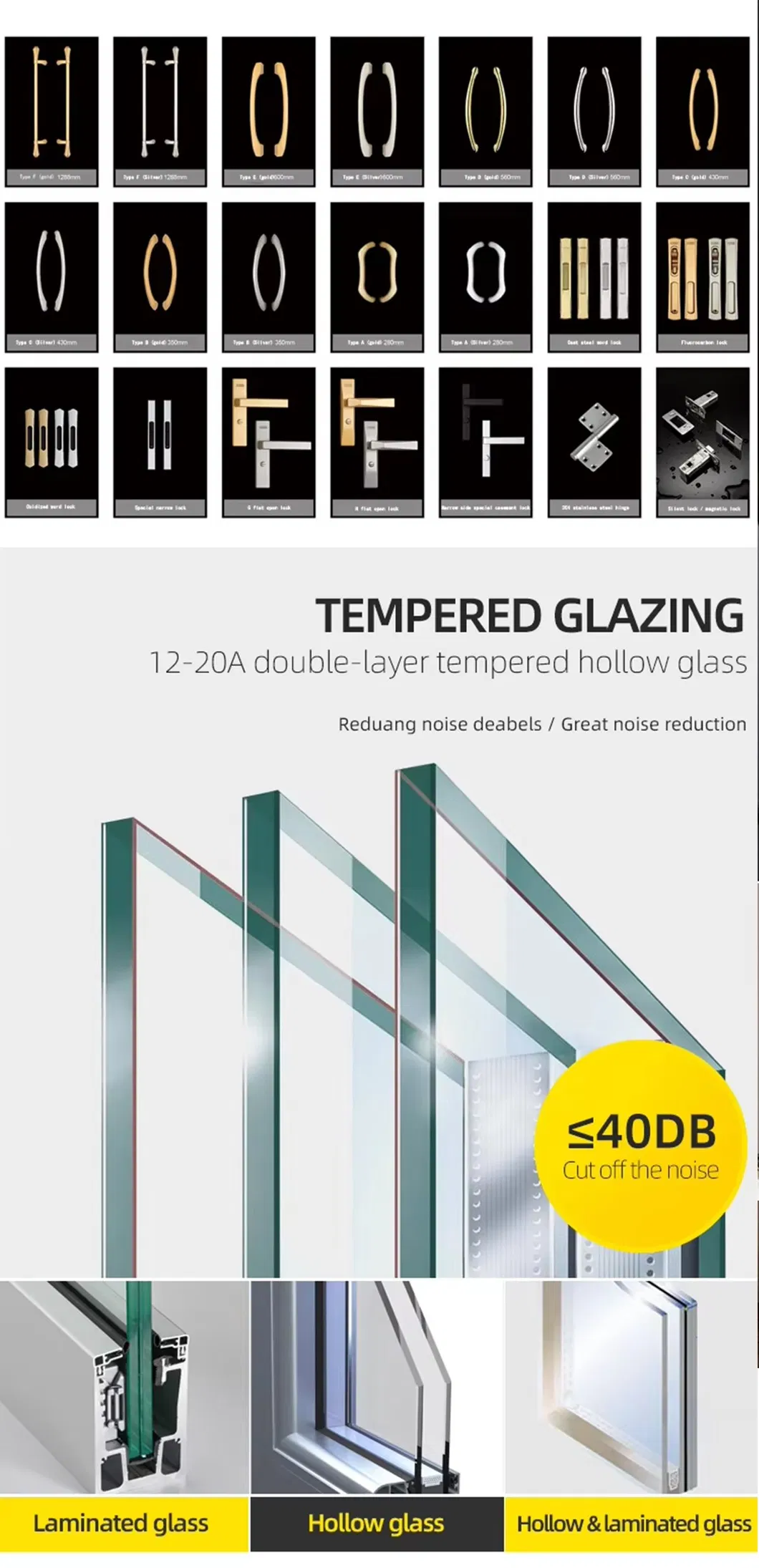 Pintu Luncur Aluminium Berkualitas Tinggi Waterproof dengan Hardware High End 5