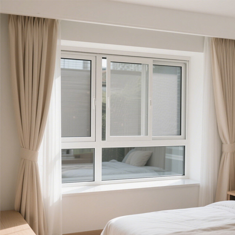 Kualitas Custom Aluminium Sliding Window 1.2mm Frame Desain Modern pabrik