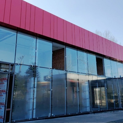 6063-T5 Aluminium Hidden Frame Glass Curtain Wall untuk Bangunan