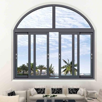 Isolasi panas tahan suara jendela bergeser horizontal aluminium komersial