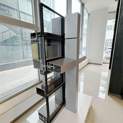 Ventilasi Double Layer Curtain Wall Customized Low E Glass Unit Curtain Wall