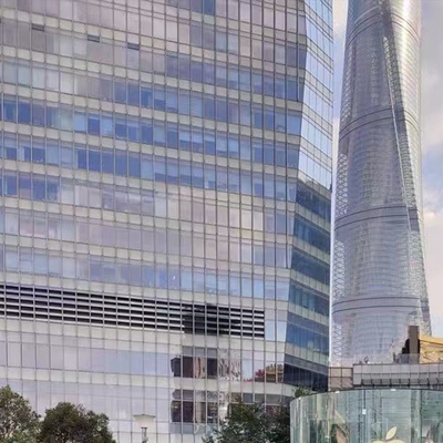 Aluminium Alloy Hidden Frame Curtain Wall Sound Insulation Menghemat energi