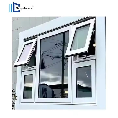Jendela vertikal terbuka atas Aluminium yang digantung, jendela awning komersial besar