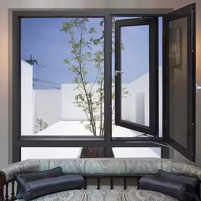Fireproof Aluminium Frame Casement Window Pembukaan Horizontal American Standard Window