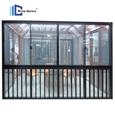 Pencuri Proof Aluminium Double Glass Door Custom Aluminium Vertikal Windows Sliding