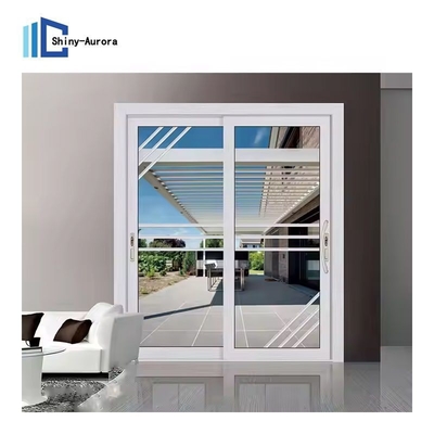 Broken Bridge Aluminium 3 Track Pintu Geser, Panel Kaca Tempered Pintu Geser