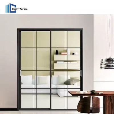 Pintu kaca geser kaca tahan suara Bifold Aluminium Profil Pintu kaca