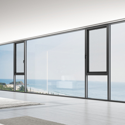 Aluminium Frame Casement Jendela Serangga Proof Soundproof Casement Jendela