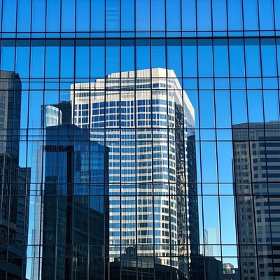 Premium Low E Insulated Glass Facade Soundproof Gedung Kantor Curtain Wall