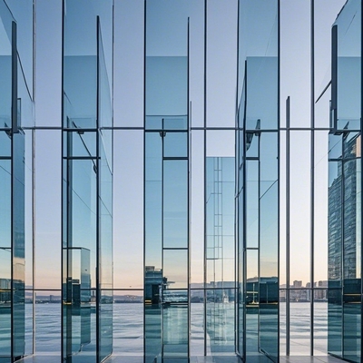 3mm-5mm Aluminium Frame Curtain Wall Isolasi Suara 30DB-45DB