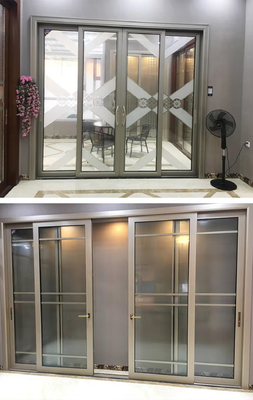 Pintu geser aluminium tahan cuaca Double glazing Isolasi suara