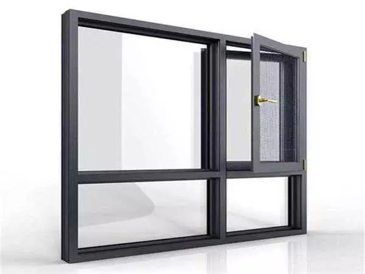 Bangunan Kantor Aluminium Casement Window Customized Aluminium Hinged Window Soundproof