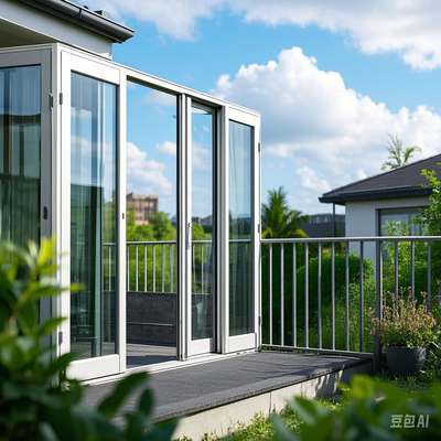 Pintu Lipat Aluminium Ringan Gaya Modern Terbuka Tahan Korosi