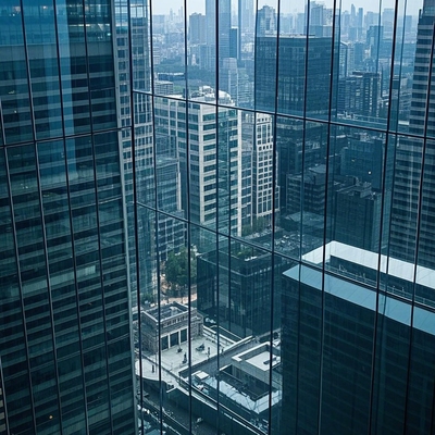 Double Glass Unit Curtain Wall Dengan Kelas 8 Watertightness / 6mm Jenis Kaca