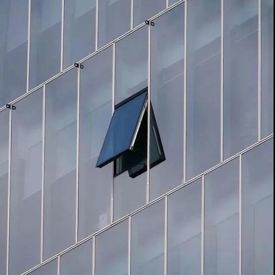 Pemasangan vertikal Metal Curtain Wall Powder Coating Glass Curtain Wall