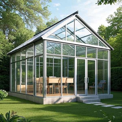 10x12 Feet Sun Room Perlindungan UV Kerangka Aluminium SunRoom Isolasi Kaca Ganda