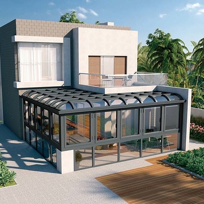Flat Aluminium Profile Sunroom Perlindungan UV Pintu Geser Sunroom