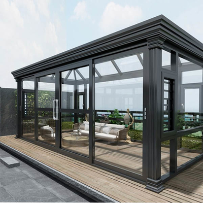 Kamar Matahari Kaca Tiga Berprofil Aluminium Ringan Kamar Matahari Dengan Sealant Perekat Silikon
