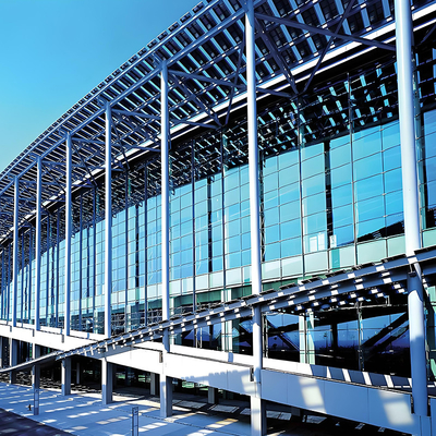 Bangunan Frame Curtain Wall Ukuran Disesuaikan Struktural Kaca Curtain Wall