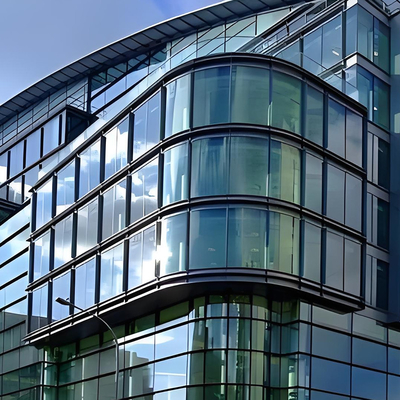 Custom House Curtain Wall Isolasi Suara Soundproof Curved Curtain Wall