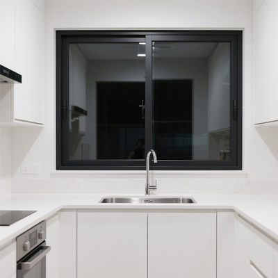 Jendela Aluminium Geser dengan Kaca 5mm+20A+5mm untuk Kamar Mandi